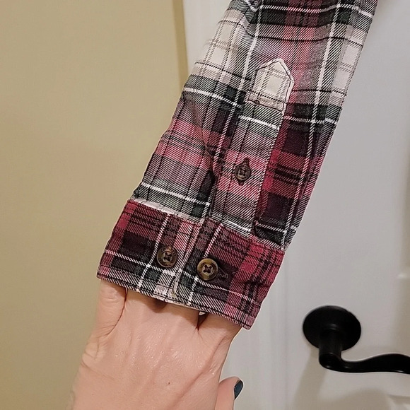 Carhartt Plaid Long Sleeve Flannel Button Down Shirt Size Small - Picture 6 of 7